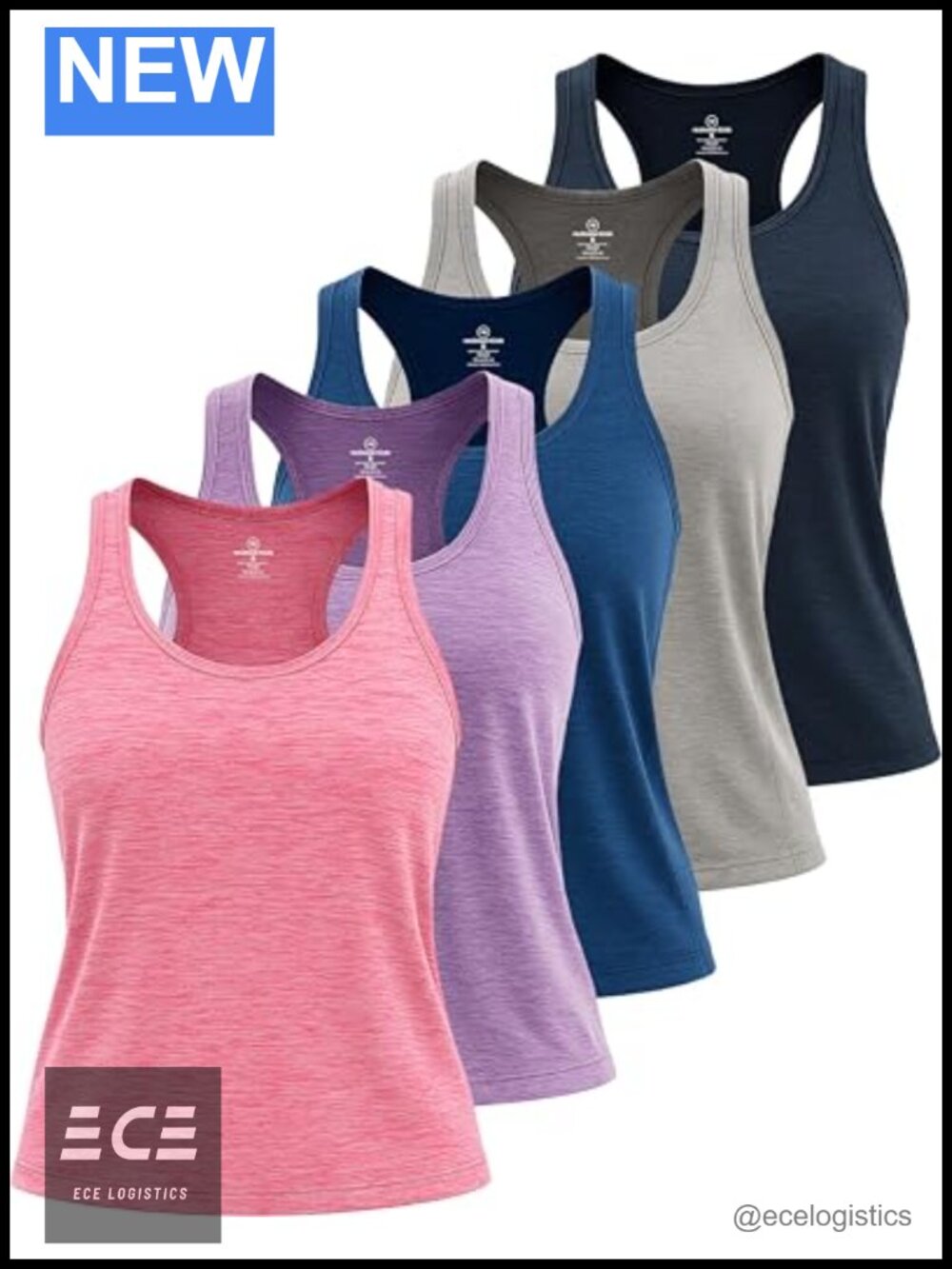 5 Pack Women's Dry Fit Tank Tops Sleeveless Athletic Workout Gym Yoga